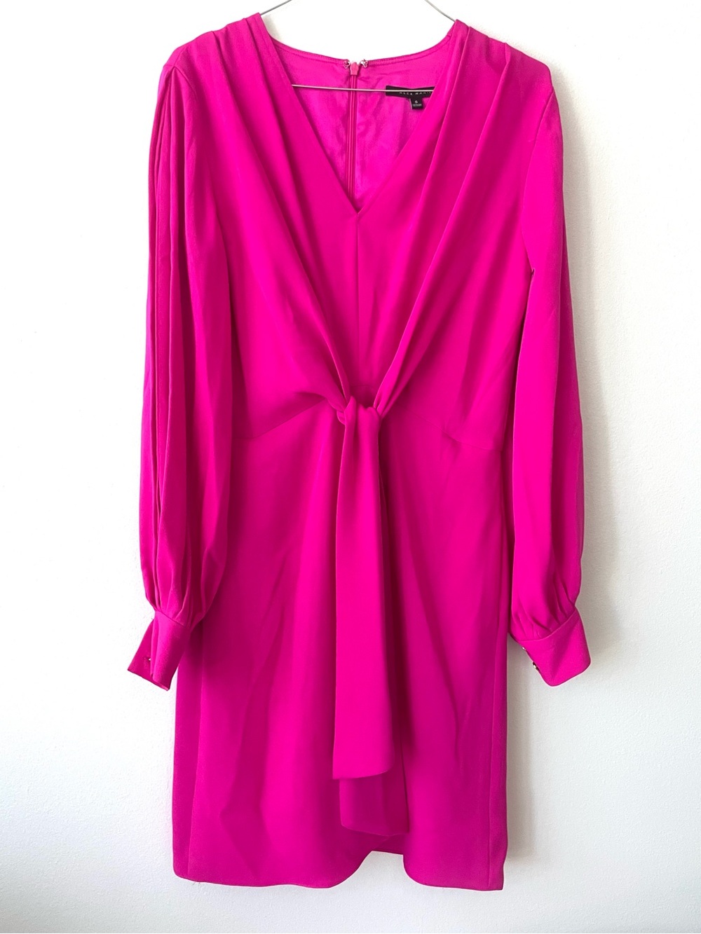 Alex Marie hot pink long sleeve tie front dress